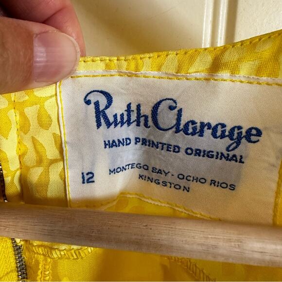 Ruth Clarage women’s vintage dress‎ size 12 yellow - Picture 3 of 11